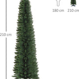 Homcom Kerstboom Smal incl. standaard 210 cm - Groen