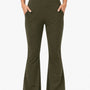SparkNine Horizon flare broek - dames legging met zakken - petite pijplengte - XL - legergroen - hoge taille - stijlvol & elastisch - sportlegging