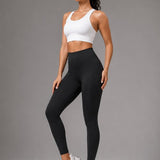 SparkNine Pacepocket dames sportlegging - met handige zakken - XS - zwart - hoge taille - elastisch - squatproof - niet doorschijnend