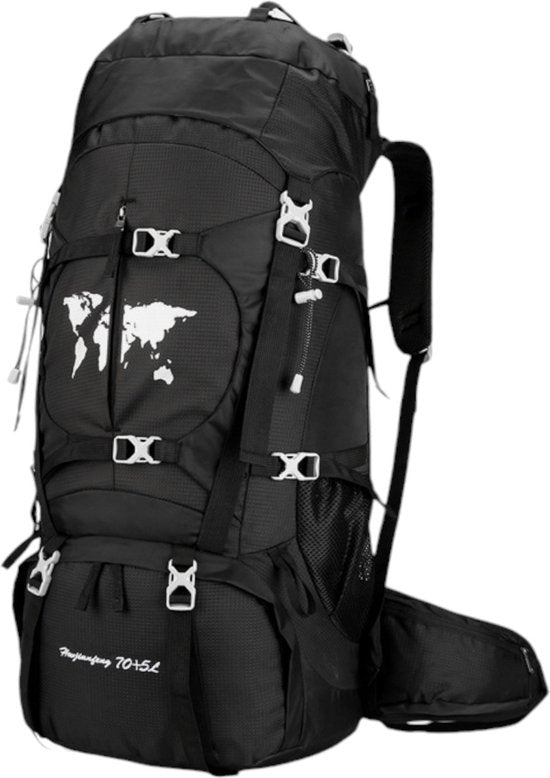 Backpack - Zwart - 79 x 33 x 23 cm - Backpack Organizer - Met Waterzak - Backpack 75 Liter - Backpack Heren - Backpack Vrouwen - Back Pack Heren - Back Pack Vrouwen - Flightbag