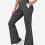 SparkNine Horizon flare broek - dames legging met zakken - petite pijplengte - S - grijs - hoge taille - stijlvol & elastisch - sportlegging