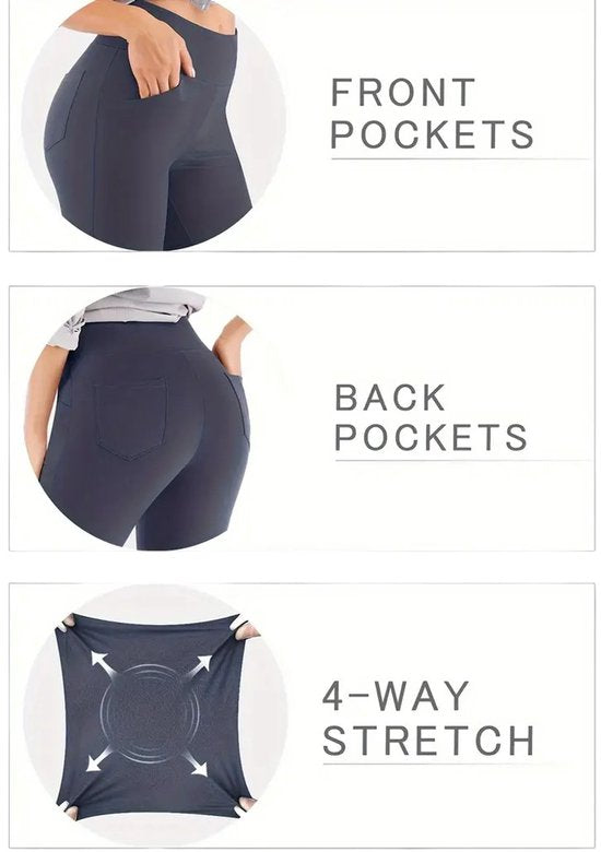 Flare Broek - Flared Pants met Zakken - Legging met &