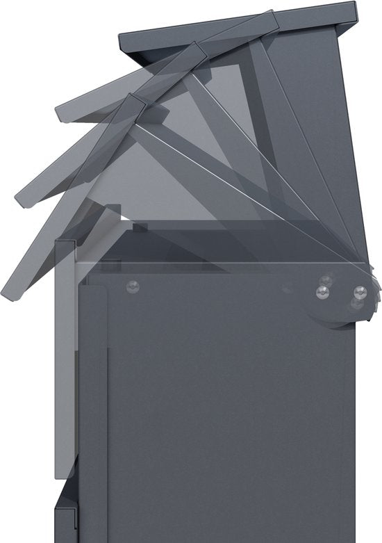 4gardenz® Vrijstaande Brievenbus - Gegalvaniseerd Staand met Slot - Antraciet