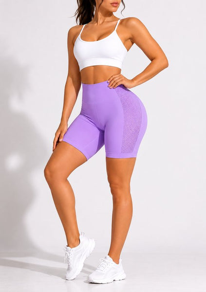 SparkNine Sculptfit sport short fitness - dames - S - paars - hoge taille & buttlift - shapend - hoog elastisch naadloos - ademend