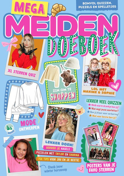 MEIDEN magazine Winterboek 2025 XXL - Winterboek - Maxime en Sophie - Vakantieboek voor Kinderen - Vakantie Boek - Speelgoed - Invulboek - Voor in de auto - Puzzels - Tekenen - Posters - DIY - Invulboek - Invullen - Knippen - Schrijven - Quiz