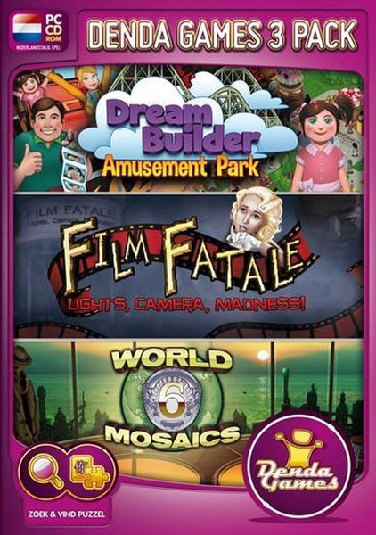 Denda Games 3 Pack: Amusement Park + Film Fatale: Lights, Camera, Madness + World Mosaics 6