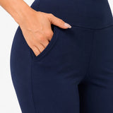 SparkNine Horizon flare broek - dames legging met zakken - petite pijplengte - XXL - donkerblauw - hoge taille - stijlvol & elastisch - sportlegging