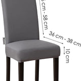 Stoelhoezen - Eetkamerstoel Hoes - 6 Stuks - Grijs - Bescherm stijlvol je stoelen - Eetkamerstoel Hoes Stretch