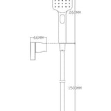 Luzzo® Square Complete Hand Doucheset Waterbesparend - Douchekop, slang en Wandhouder - Zwart