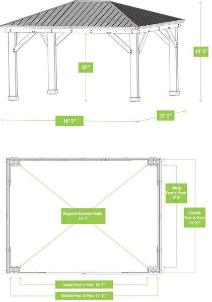 Westmann - YD12944 - Paviljoen - Pergola - Partytent - 315 x 371 x 490 cm