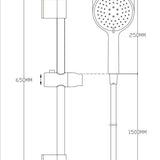 Luzzo® Flat Design douche glijstangset - 3 standen douche -Zwart