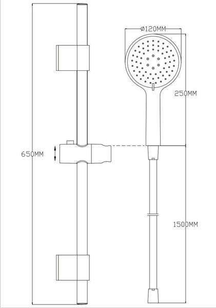Luzzo® Flat Design douche glijstangset - 3 standen douche -Zwart