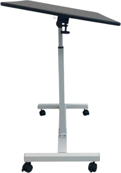 Laptoptafel op Wieltjes - 60 x 40 cm - In Hoogte Verstelbaar - Zwart - Wit - Ontbijttafel op Wielen - Bedtafel