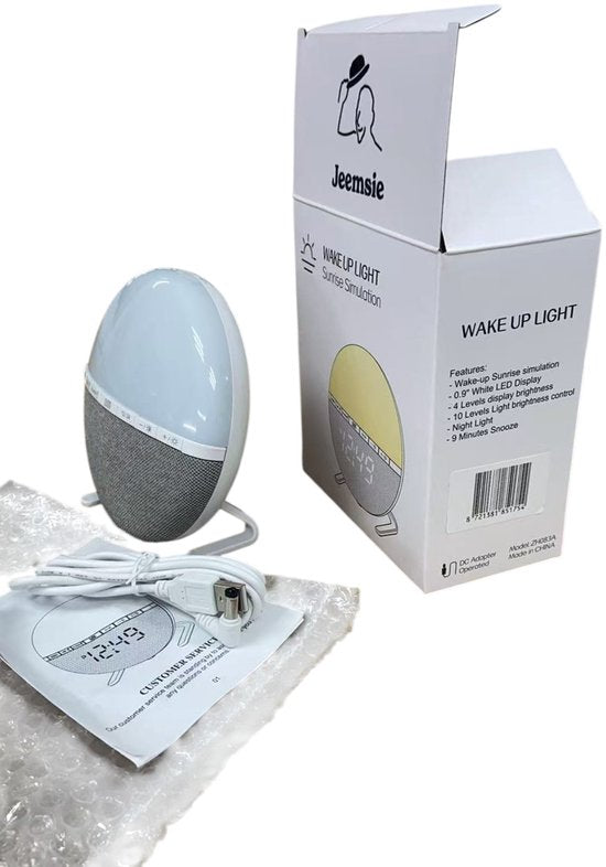 Wake Up Light Wekker – Sunrise Lichtwekker met Nachtlamp – Digitale Alarmklok met Snooze – Dimbare Nachtlamp & Zonsopgang Simulator – Oplaadbare Wekker Slaapkamer – 12-24h LED Klok