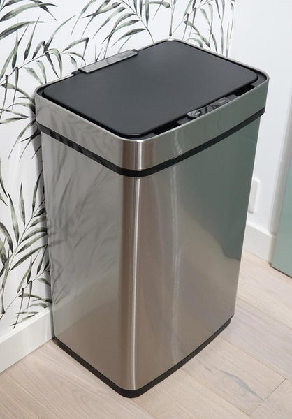 4cookz® Sensorprullenbak 60 liter - RVS Prullenbak