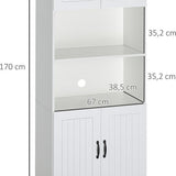 Keukenkast Voorraadkast Hoog met 2 open planken 40x70x170 cm - Wit