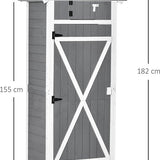Gelakt Houten Tuinkast Berging 182cm - Grijs