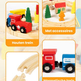 DMG Supply Houten Treinset - Treinbaan met Rails - 33-delig - Trein en Auto Accessoires - Verkeersborden - Vanaf 3 Jaar