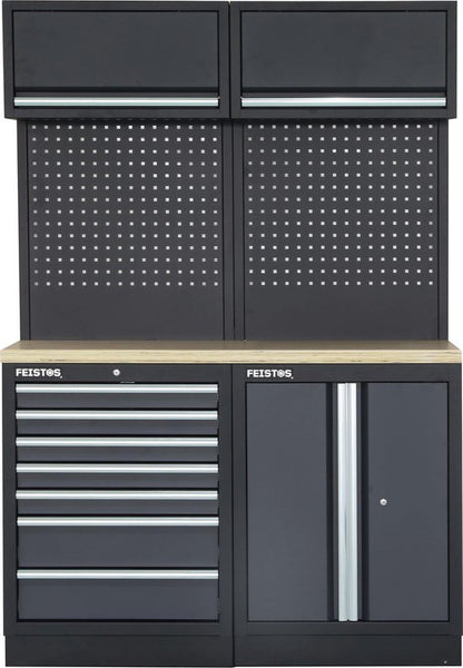 Feistos Gereedschapskast Apollo 5 | 46x136x200 cm - Grijs/zwart