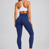 SparkNine Serenafit sportlegging - S - blauw - hoge taille - zacht & comfortabel materiaal - tweede huid - stretch - buikcontrole
