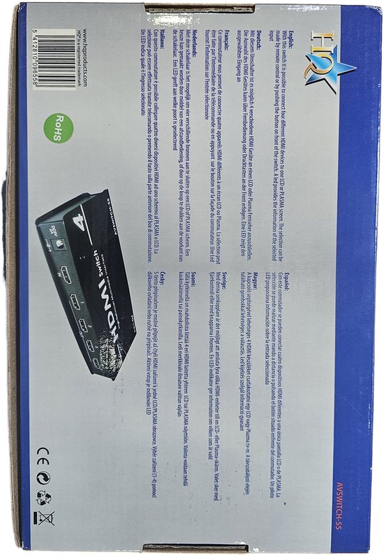 HQ 4 Poort HDMI Switchbox met afstandsbediening