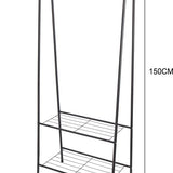 Kledingrek Staand – Kledingrek met Planken – Garderoberek Metaal – Open Kast – Kapstokrek – Zwart – Voor Slaapkamer en Hal