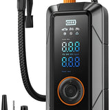 Pro Elektrische Fietspomp met 4 Opzetstukken en LED Verlichting - 4000mAh - Voor Auto, Fiets, Ballen & Luchtbedden - Draagbare Luchtcompressor