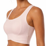 SparkNine Flexaura sport BH - stijlvolle sportbeha - ingebouwde pads - S - roze - high support ondersteuning - cross design