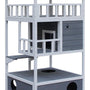 4goodz Kattenhuis Winterbestendig 75 x 75 x 137 cm - Grijs