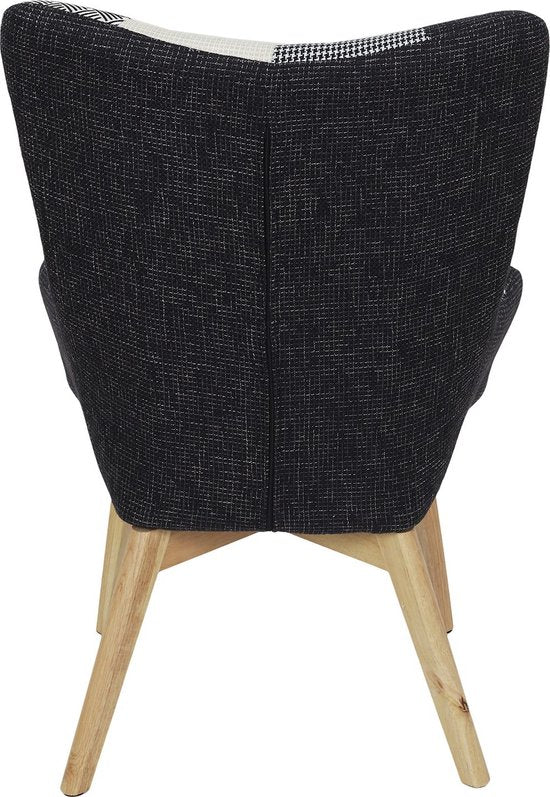 Patchwork Fauteuil met Armleuning Helsinki - Comfortabel - Zwart