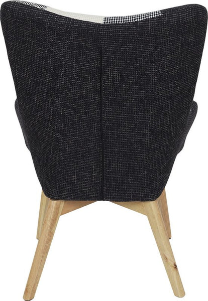 Patchwork Fauteuil met Armleuning Helsinki - Comfortabel - Zwart