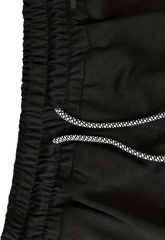 SparkNine Stridex fitness short heren - dubbellaags - met telefoonzak - M - zwart - sneldrogend - met handdoeklus & zakken - functioneel & comfortabel