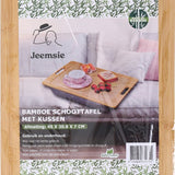 Schoottafel Laptop – Laptoptafel voor Bank-Bed – Bamboe Dienblad met Kussen – Ontbijt Bed Tafel – Laptopkussen – Met Handgrepen