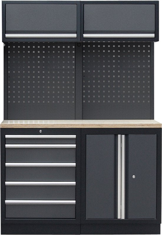Feistos Gereedschapskast Apollo 5 | 46x136x200 cm - Grijs/zwart
