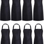 Serveerschort Lang - Maat M - Zwart - 8 stuks - Synthetisch Textiel - 3 Opbergvakken - Maximale omvang 130 cm - Professioneel Horecaschort - Heupschort - Kort Kookschort - Keukenschort - Sloof