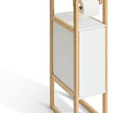 Toiletrolhouder Natureo met Reserverolhouder 33x20x80cm - Wit/Bruin