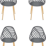 Home Deco Factory Almeria 4 stuks Comfortabele tuinstoelen - Grijs
