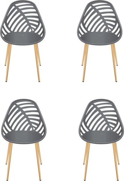 Home Deco Factory Almeria 4 stuks Comfortabele tuinstoelen - Grijs