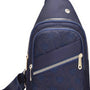 Sasemy - Borsttas Sling Bag Voor Dames - Sling Bag - 2 rits-vakken - Dames - Heren - Blauw - Bloemen print #12 - 30 x 16 x 6 - Reistas - Schoudertas - Rugzak - Crossbody bag - Moederdag Cadeau - Verjaardag Cadeau - Sinterklaas Cadeau - Kerst Cadeau