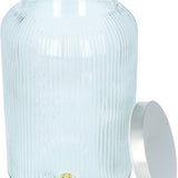 4goodz Glazen Sapkan Geribbeld glas - Limonadetap met kraan - 4 ltr