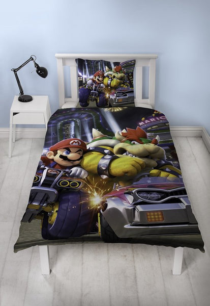 Mario Kart - Mario vs Bowser Microvezel Beddengoed Set (140x200cm + 63x63cm)