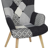 Patchwork Fauteuil met Armleuning Helsinki - Comfortabel - Zwart