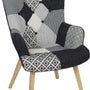 Patchwork Fauteuil met Armleuning Helsinki - Comfortabel - Zwart