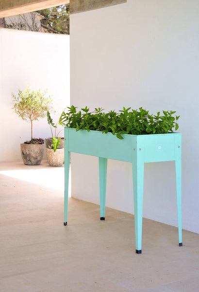 Herstera Garden® Urban Hoge Plantenbak Staal - 100x40x84cm - Mintgroen