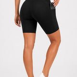 SparkNine Softflow korte sportbroek - met zakken - zachte stof - XXL - zwart - dames short - half lang - fietsshort