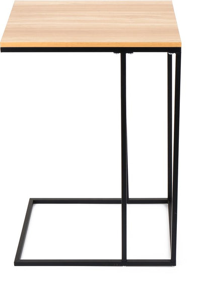 Bijzettafel Industrieel – Laptoptafel Bank – C-vorm Tafel – Smalle Bijzettafel – Houtlook Blad – Metaal Frame – Voor Woonkamer en Slaapkamer