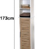 Badkamerkast Stockholm met deur en 6 planken 35x26x173 cm - Wit/Bruin