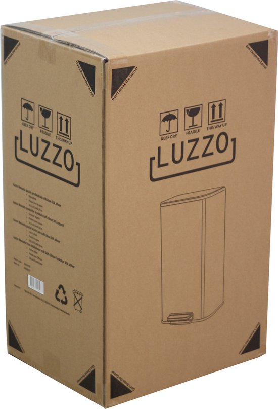 Luzzo® Nevada Pedaalemmer 30 liter - Prullenbak Mat RVS