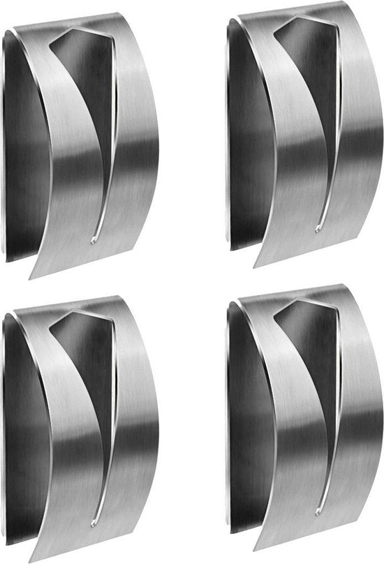 Handdoekhaak - RVS - 4 stuks - Zelfklevende handdoekhaken - Geen schroeven nodig - Handdoekhaakjes - Houder voor handdoeken