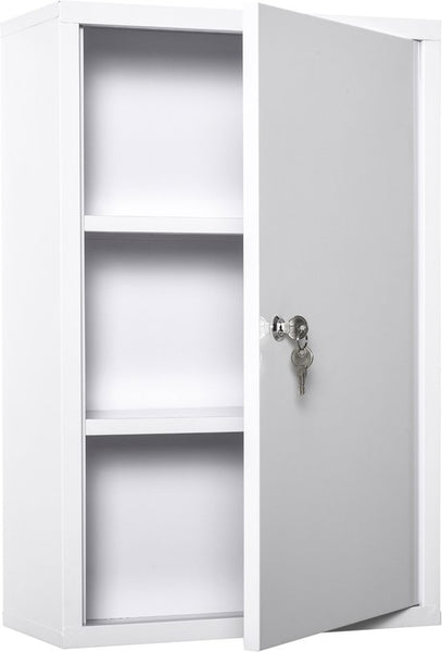 4goodz Medicijnkastje EHBO-kastje met slot RVS 18x40x60 cm - Wit